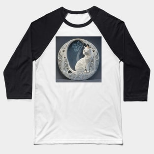 [AI Art] Moon Cat, Art Deco style Baseball T-Shirt